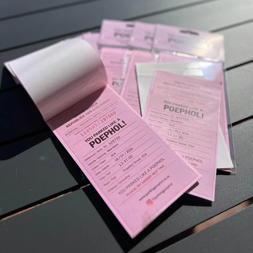 "Parking Poephol" Novelty Parking Tickets