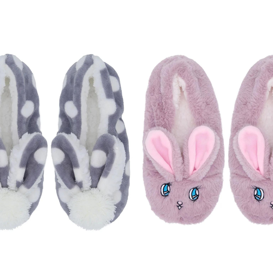Bunny top bedroom slippers