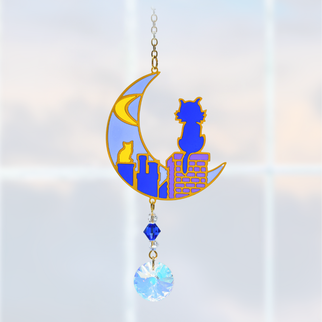 Crystal Dreams Cats & Moon Suncatchers (assorted styles)