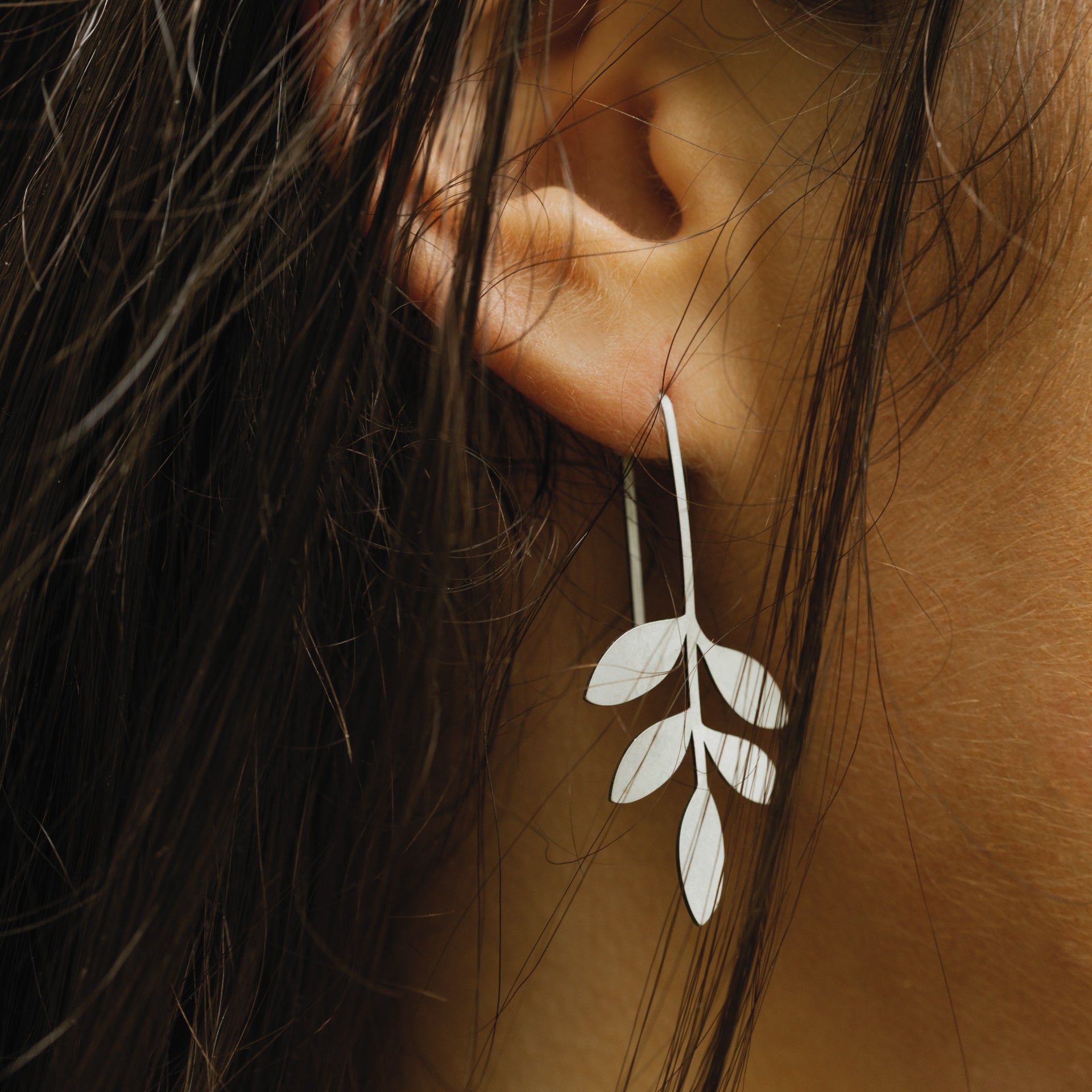 Leaf Natural Silhouette Drop Earrings (brass or stainless steel)