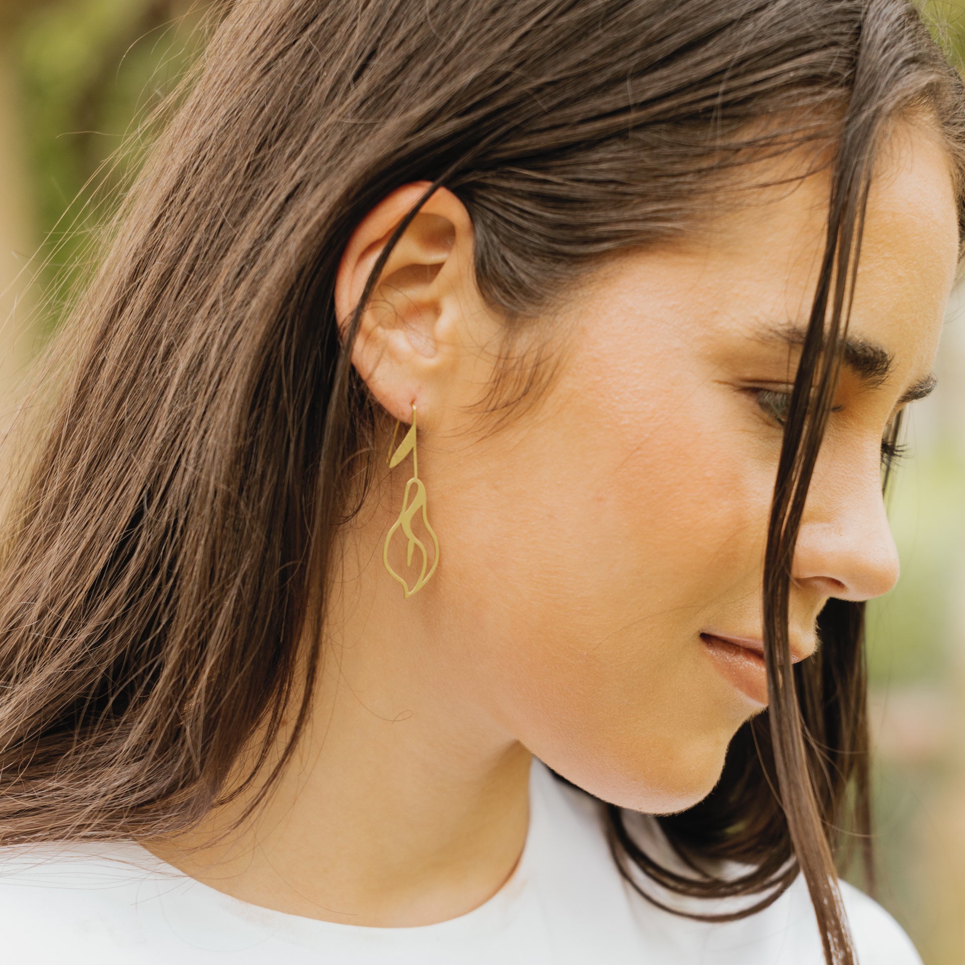Arum Lily Drop Earrings (brass or stainless steel)