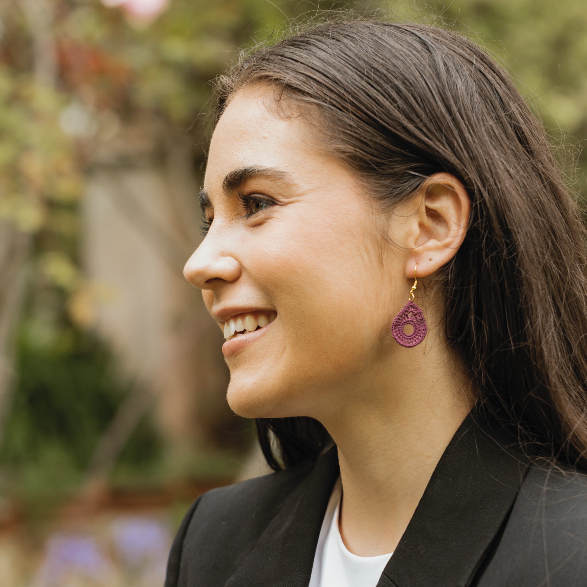 Micro Crochet Teardrop Earrings (assorted colours)