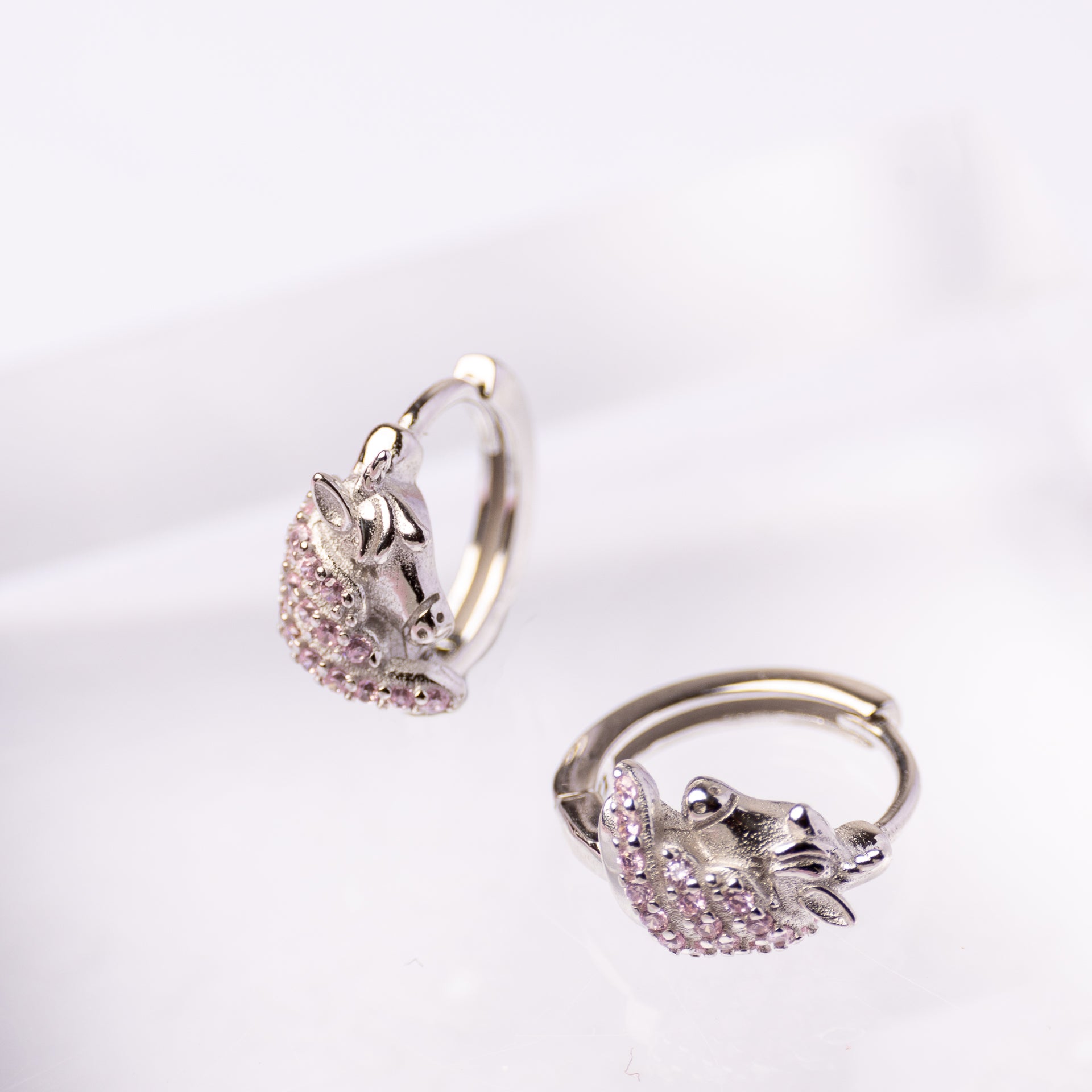 Sterling Silver Kids' Unicorn Hoops