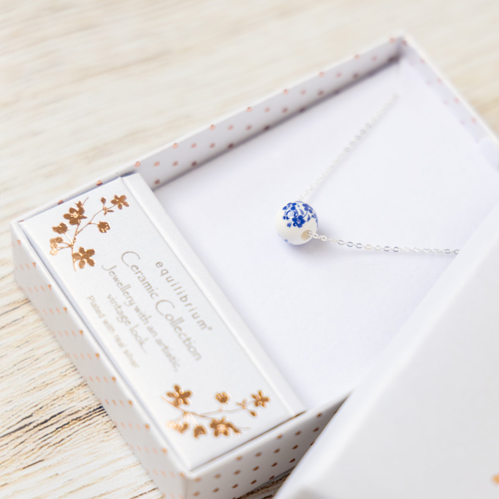 Floral Ceramic Bead Necklace