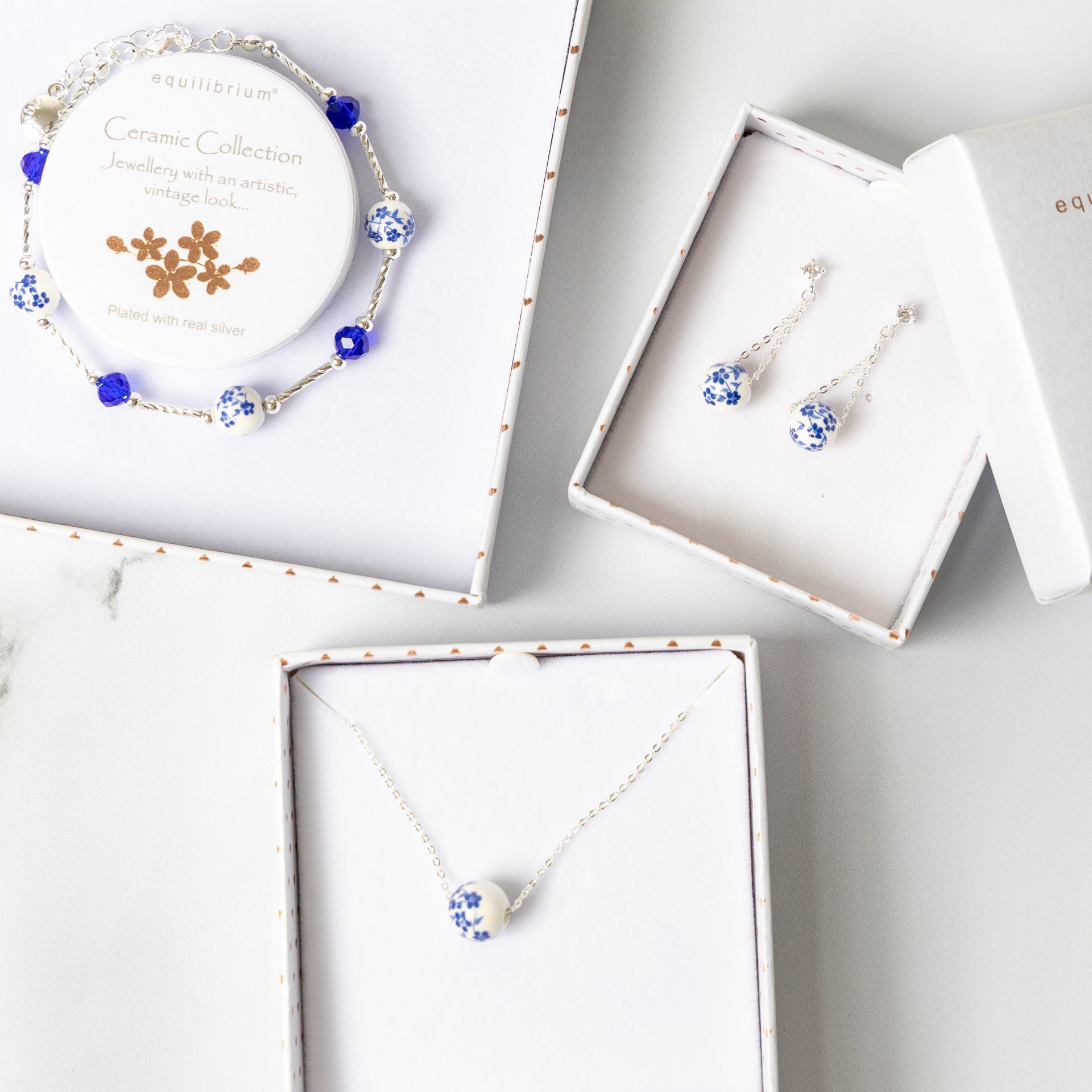 Floral Ceramic Bead Bracelet