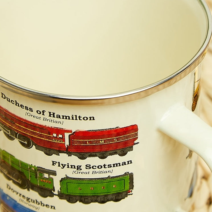 Enamel Mug with Train Design