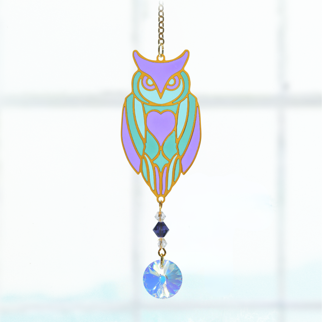 Crystal Dreams Owl Suncatcher (assorted styles)