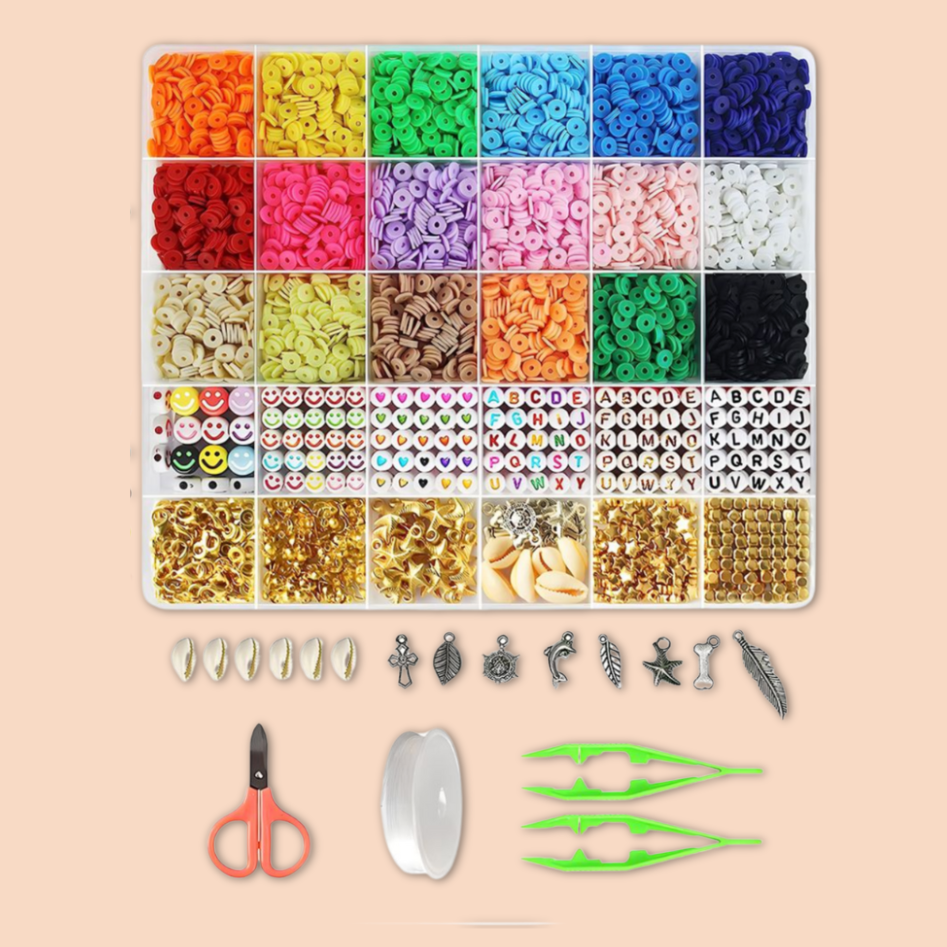 Clay Bead Jewellery Making Kit (6,000+pcs)