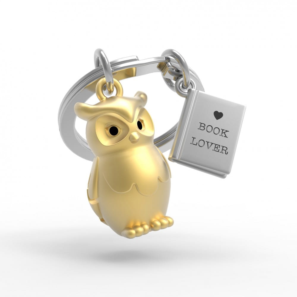Booklover's Owl Premium Keyring