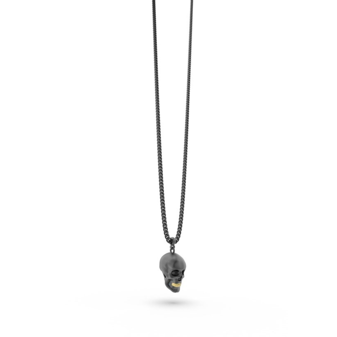 On-Shirt Long Skull Necklace (unisex)
