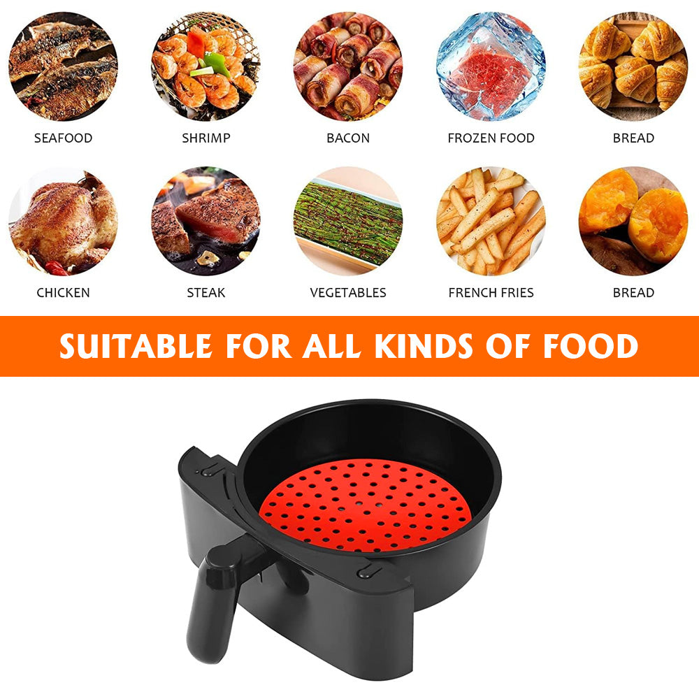 Silicone Non-Stick Air Fryer Liner Mats (Red or Black)