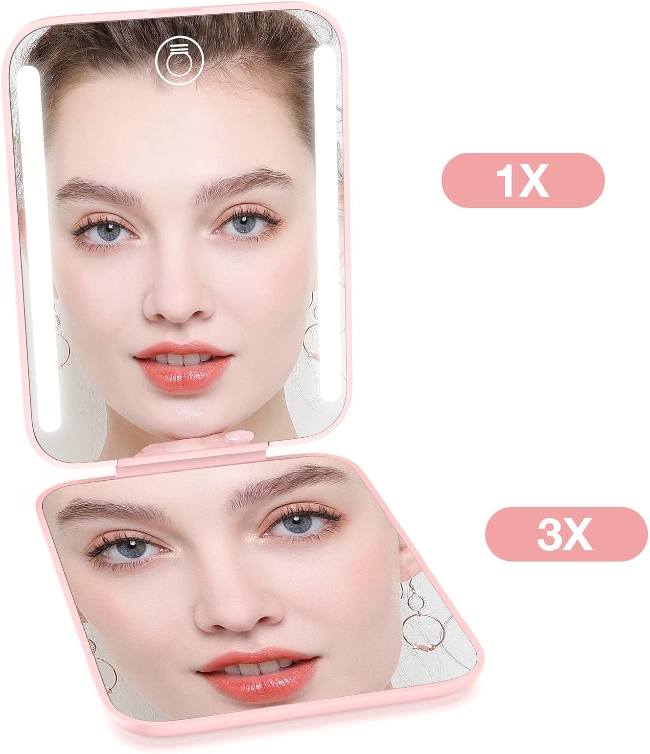 Rechargeable Light-Up Pocket Mirror (assorted colours)