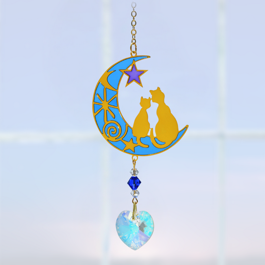 Crystal Dreams Cats & Moon Suncatchers (assorted styles)