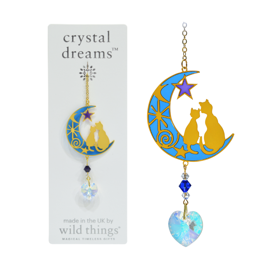 Crystal Dreams Cats & Moon Suncatchers (assorted styles)
