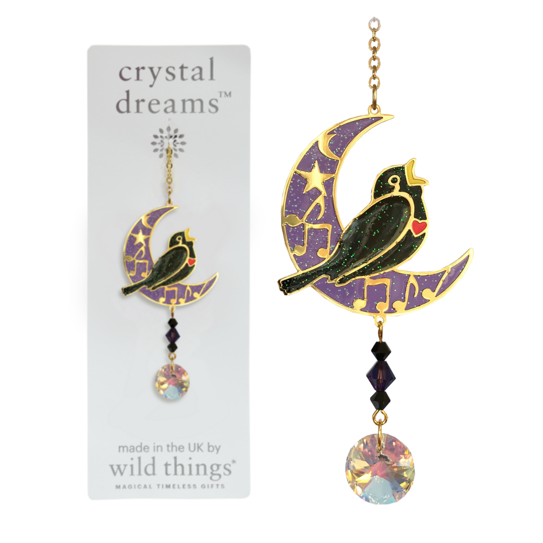 Crystal Dreams Blackbird Suncatcher