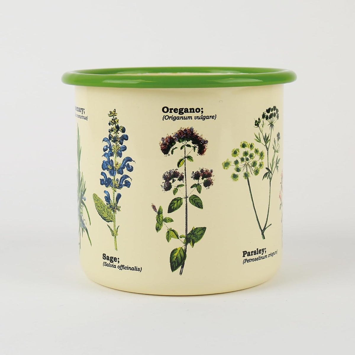 Herbs Enamel Plant Pot