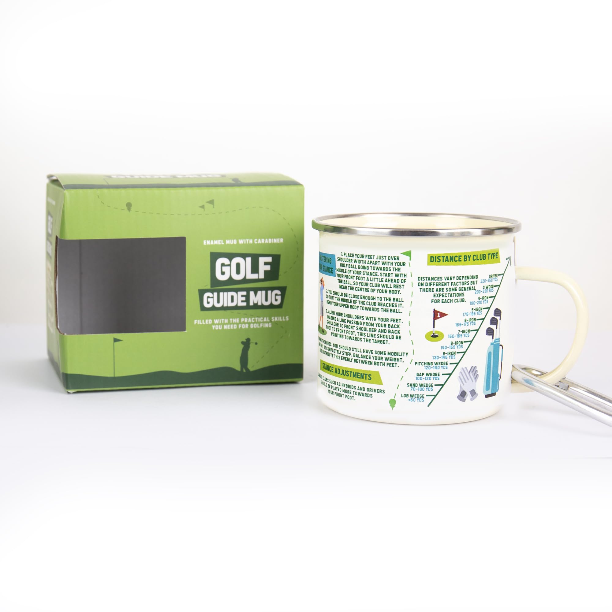 Golf Guide Enamel Mug with Carabiner