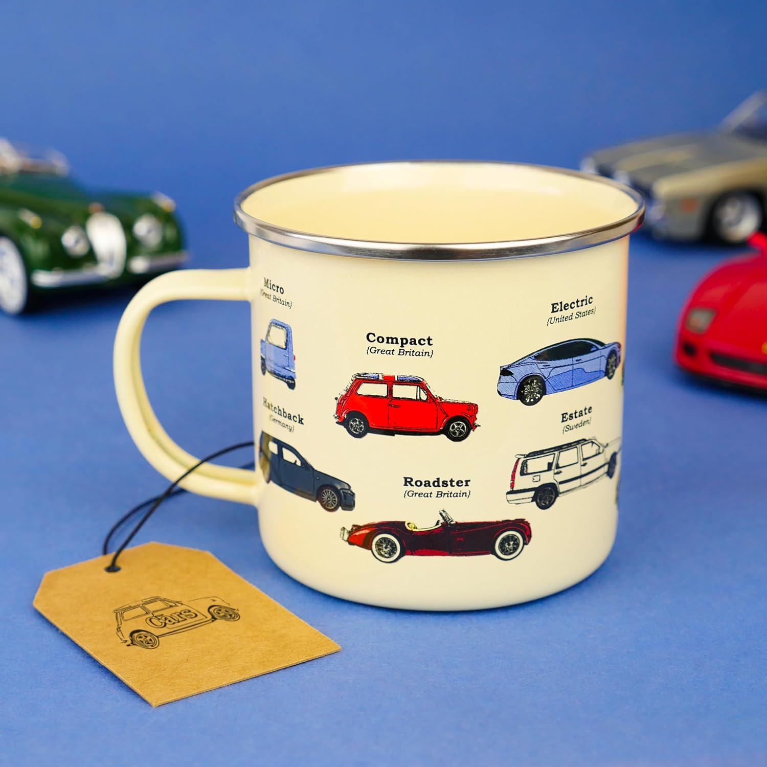 Enamel Mug with Car Design