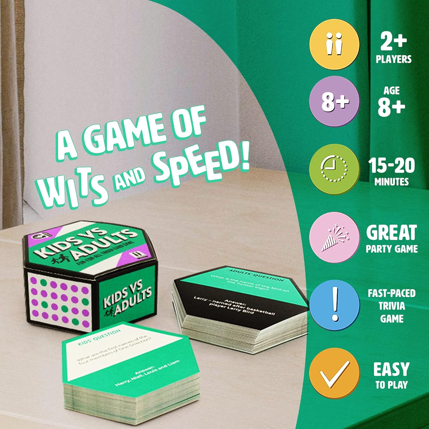 Kids vs Adults Trivia Card Game