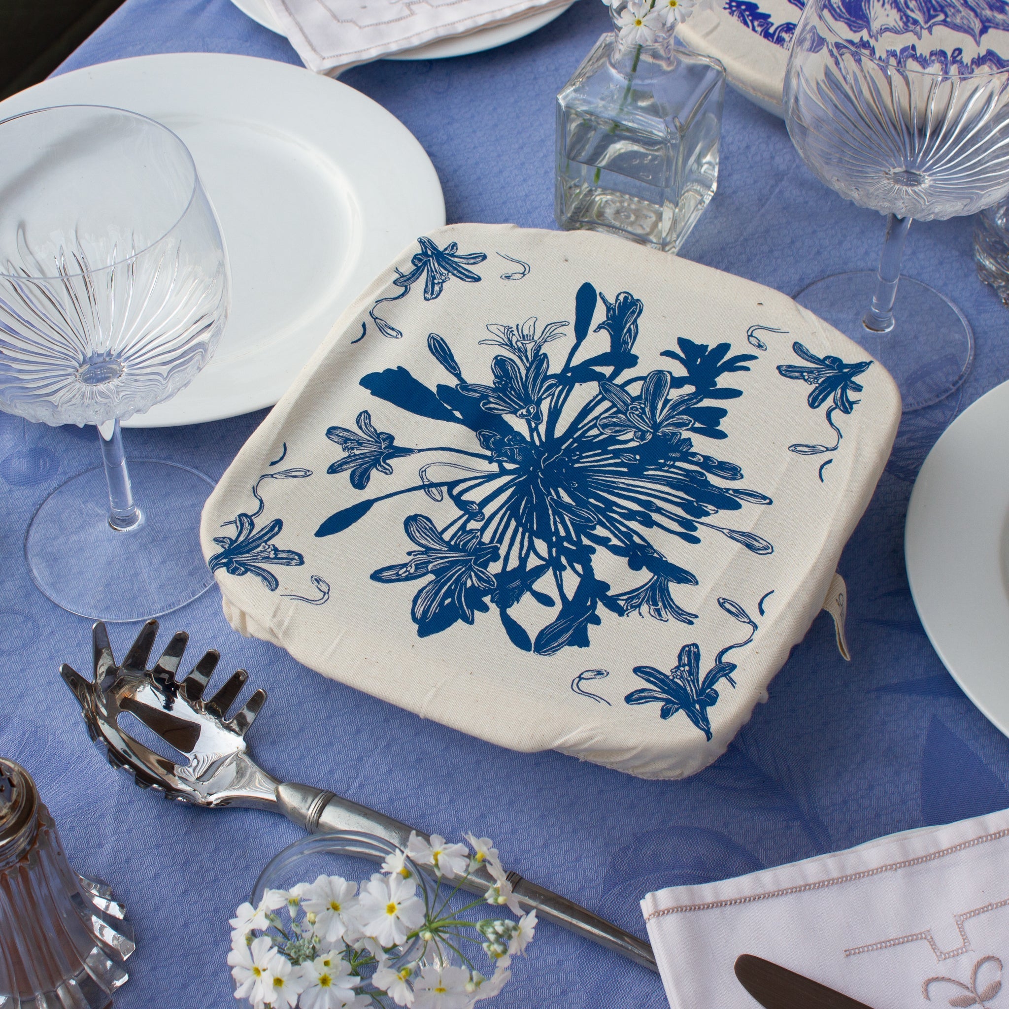 Halo "African Flower" Cotton Dish Covers (assorted sizes, round and square)