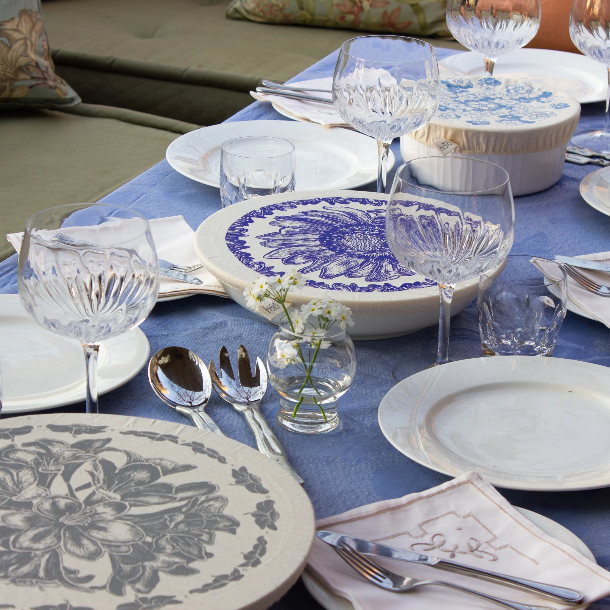 Halo "African Flower" Cotton Dish Covers (assorted sizes, round and square)