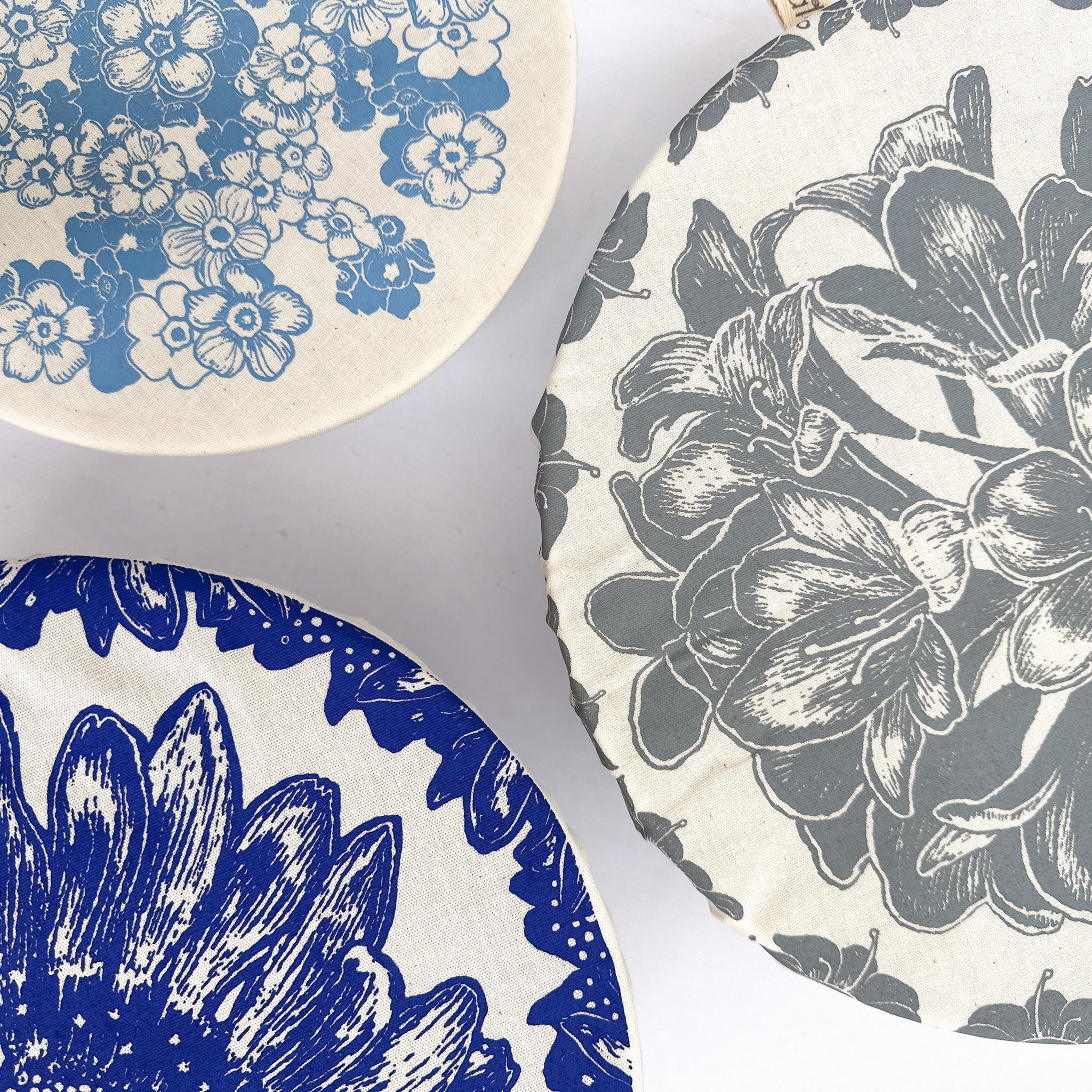 Halo "African Flower" Cotton Dish Covers (assorted sizes, round and square)