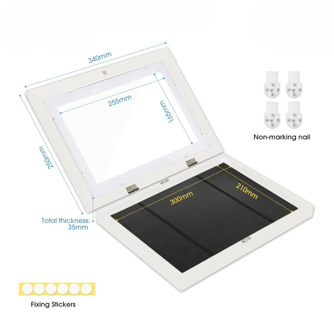 Kids' Artwork Storage and Display A4 Frame (Black / White)