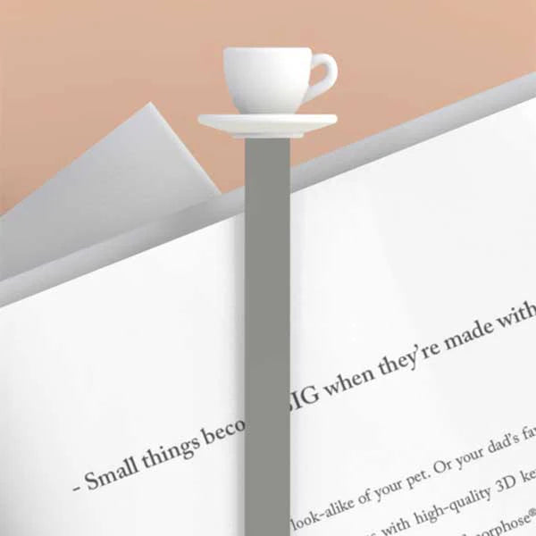 Coffee Cup Premium Metal Bookmark