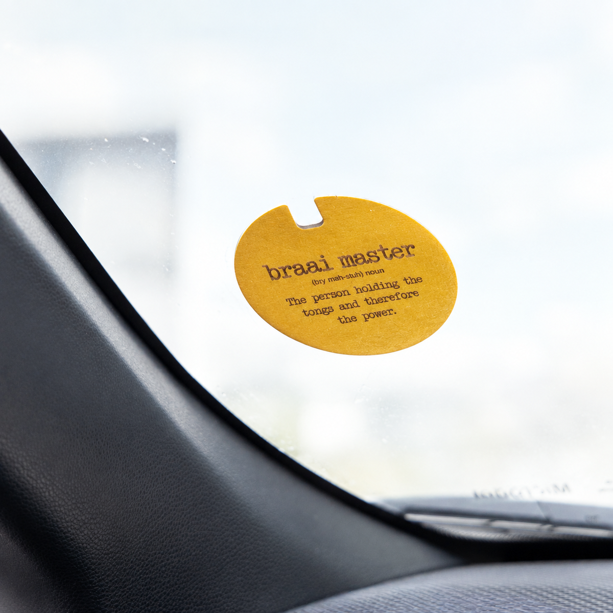 Wooden "Braai Master" Car Licence Disc Holder