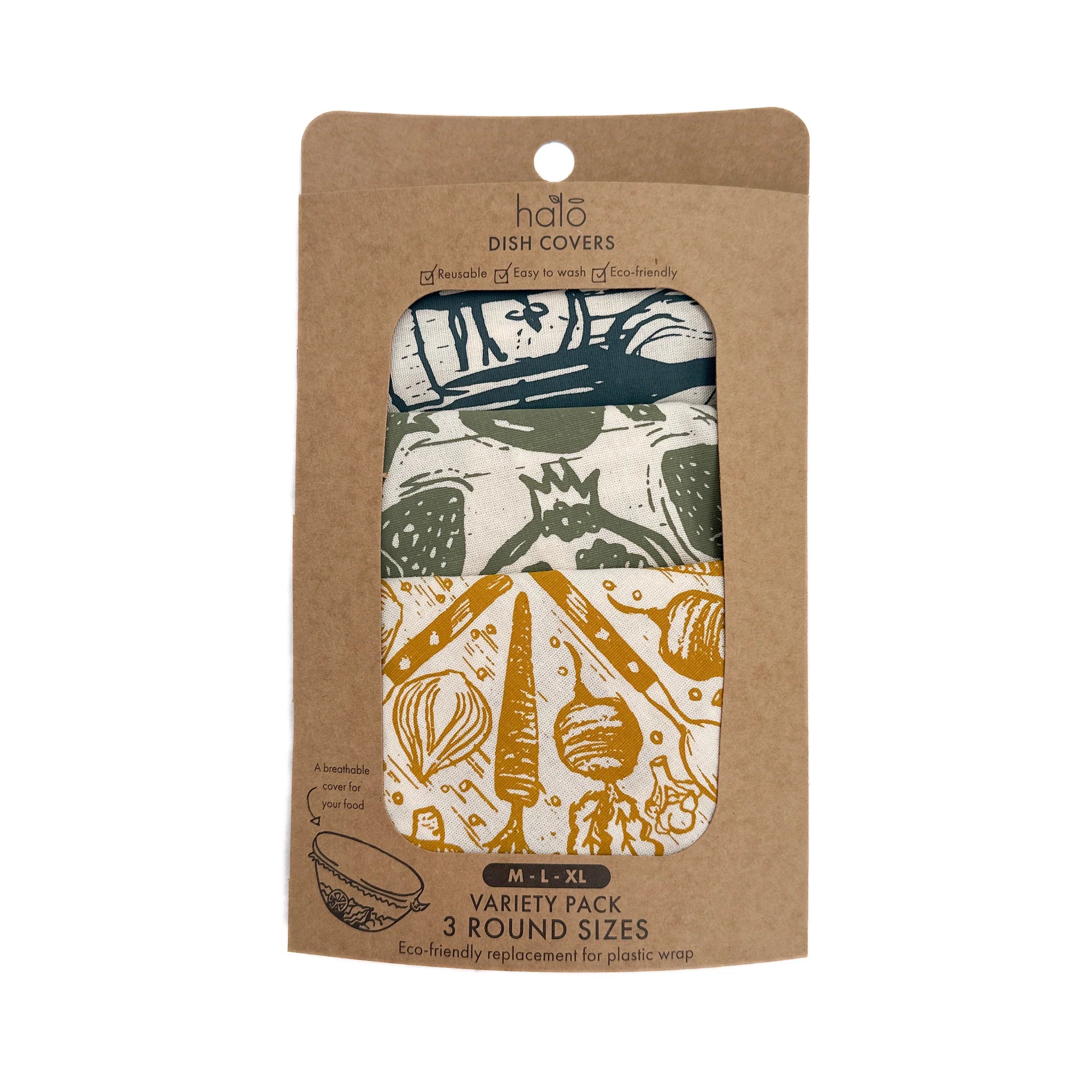 Halo "Farm to Table" Cotton Dish Covers (Large Set of 3)