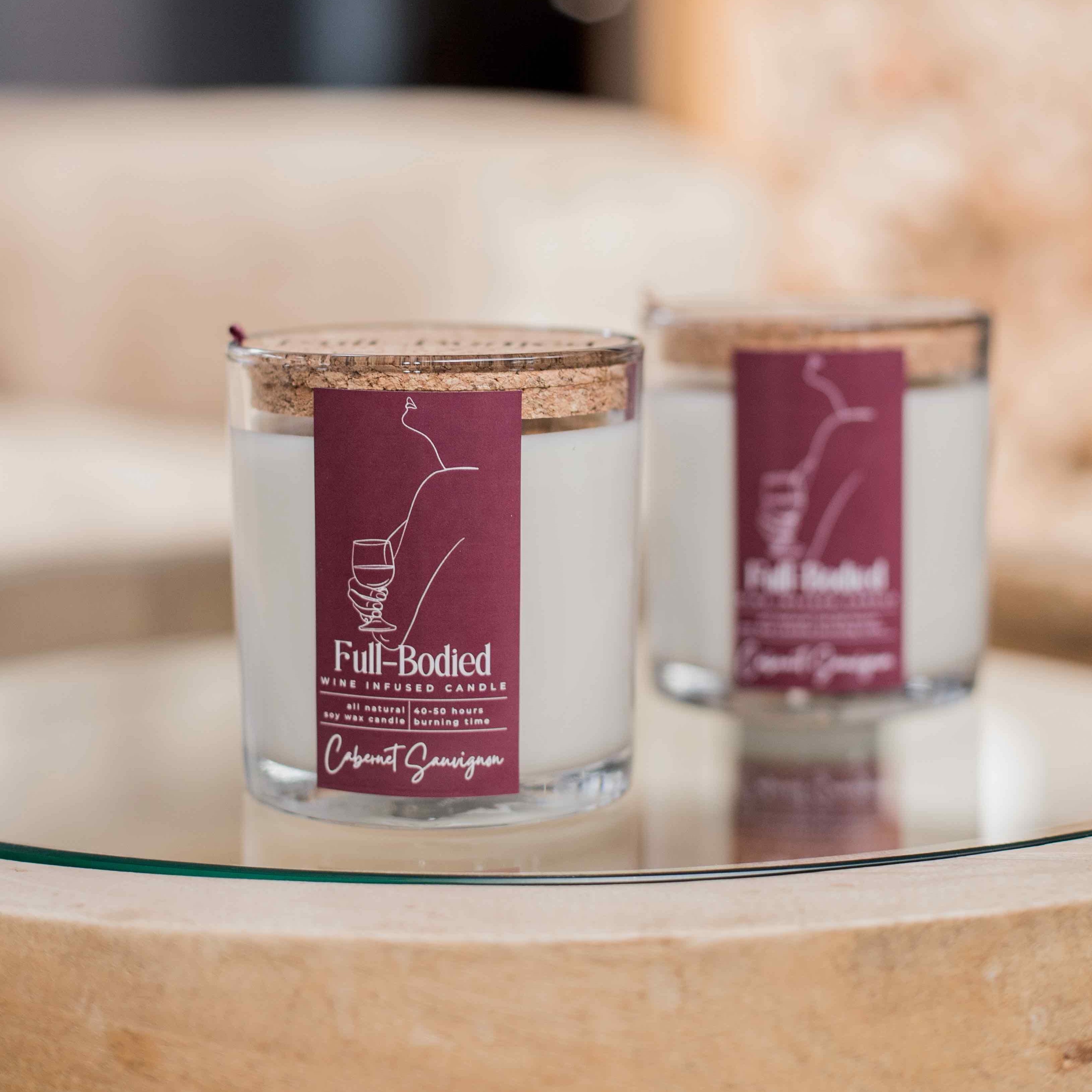 Wine-Infused Natural Soy Wax Scented Candles (assorted)