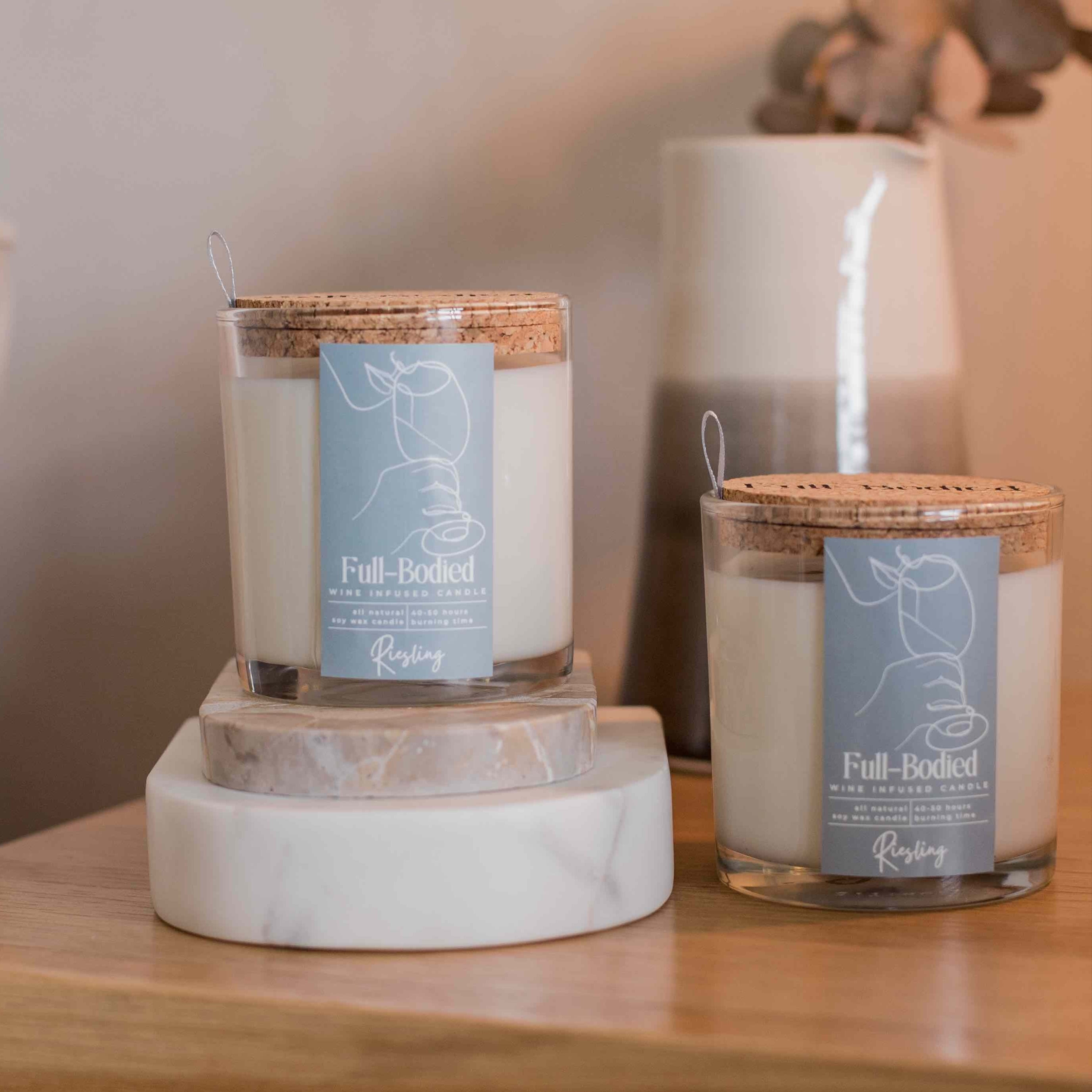 Wine-Infused Natural Soy Wax Scented Candles (assorted)