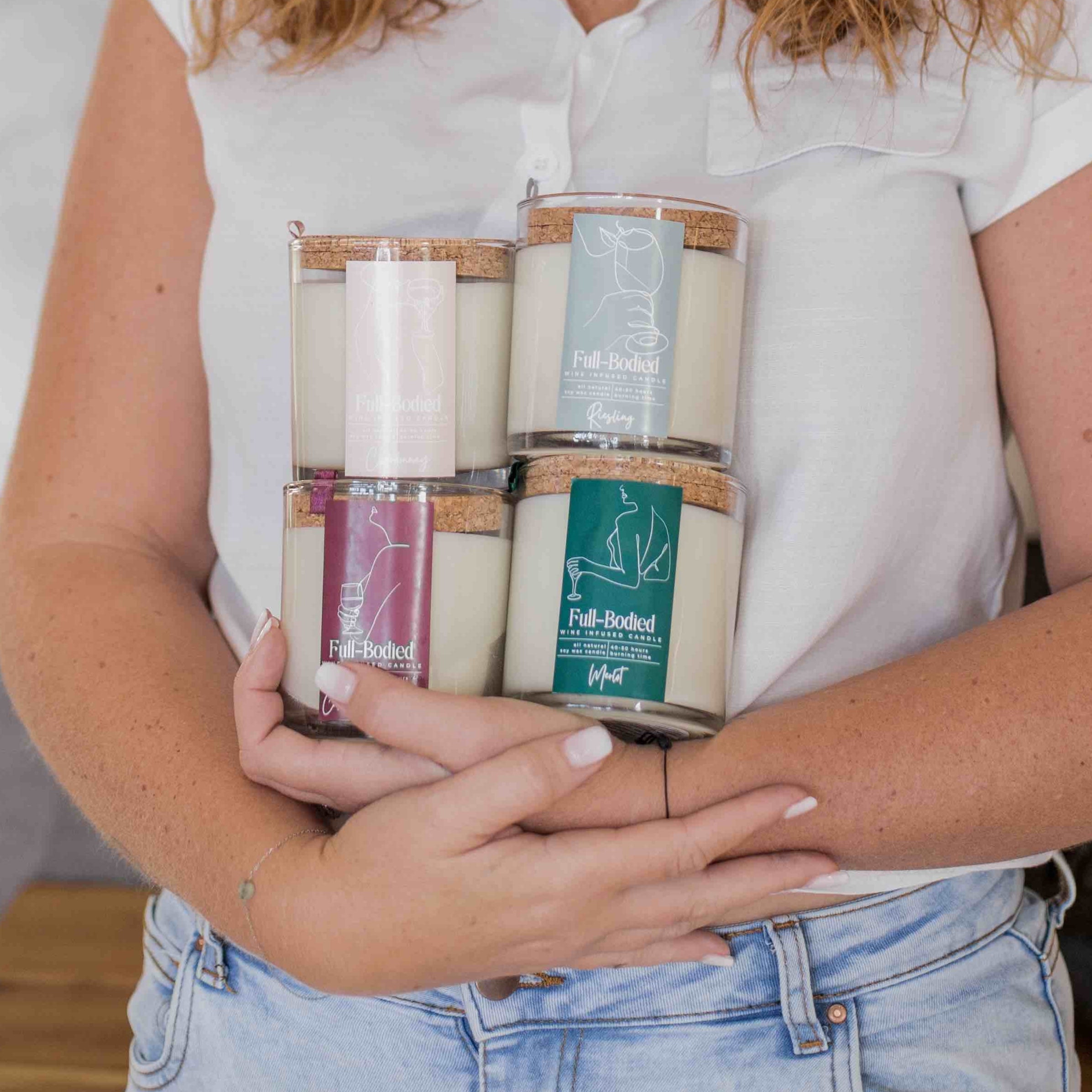 Wine-Infused Natural Soy Wax Scented Candles (assorted)