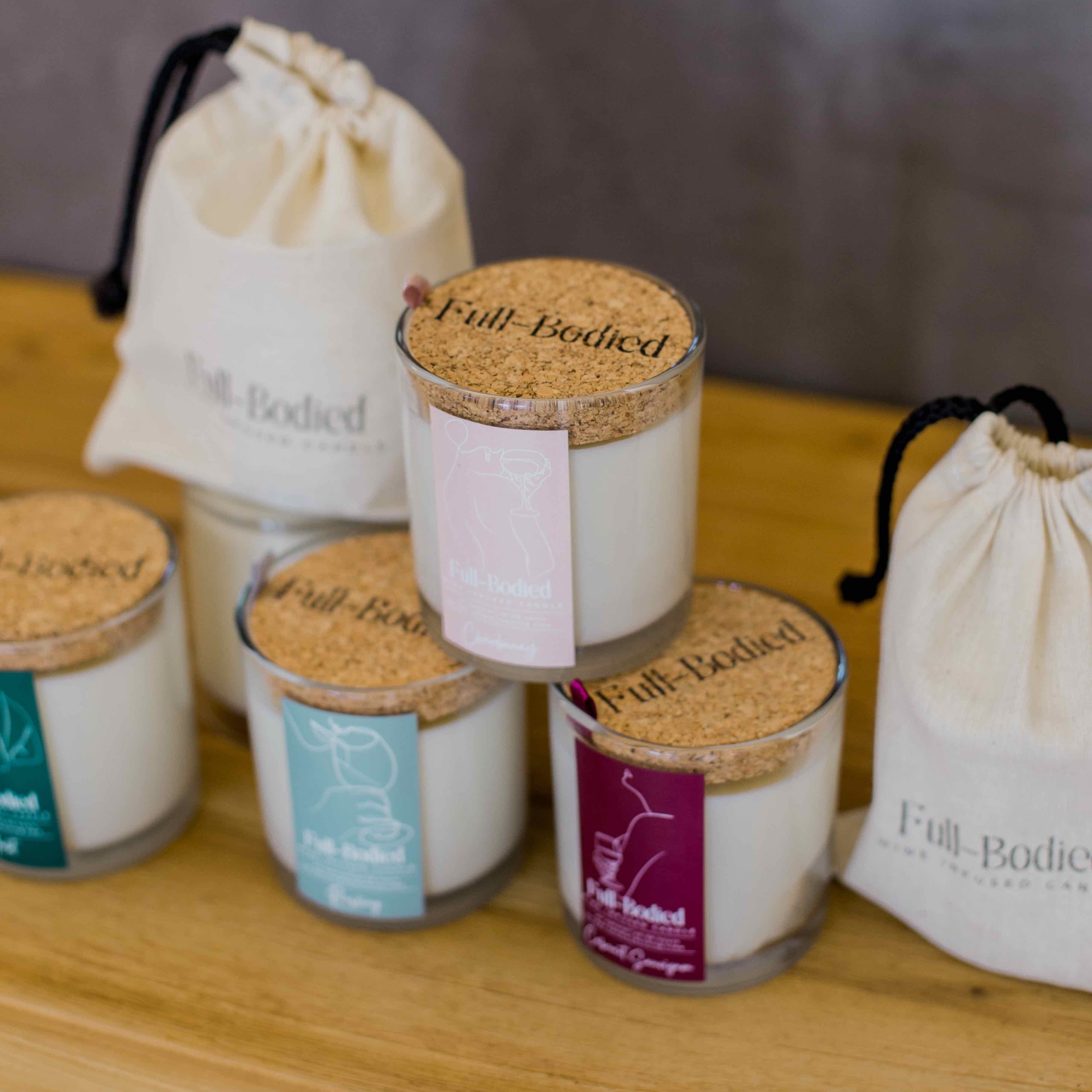 Wine-Infused Natural Soy Wax Scented Candles (assorted)