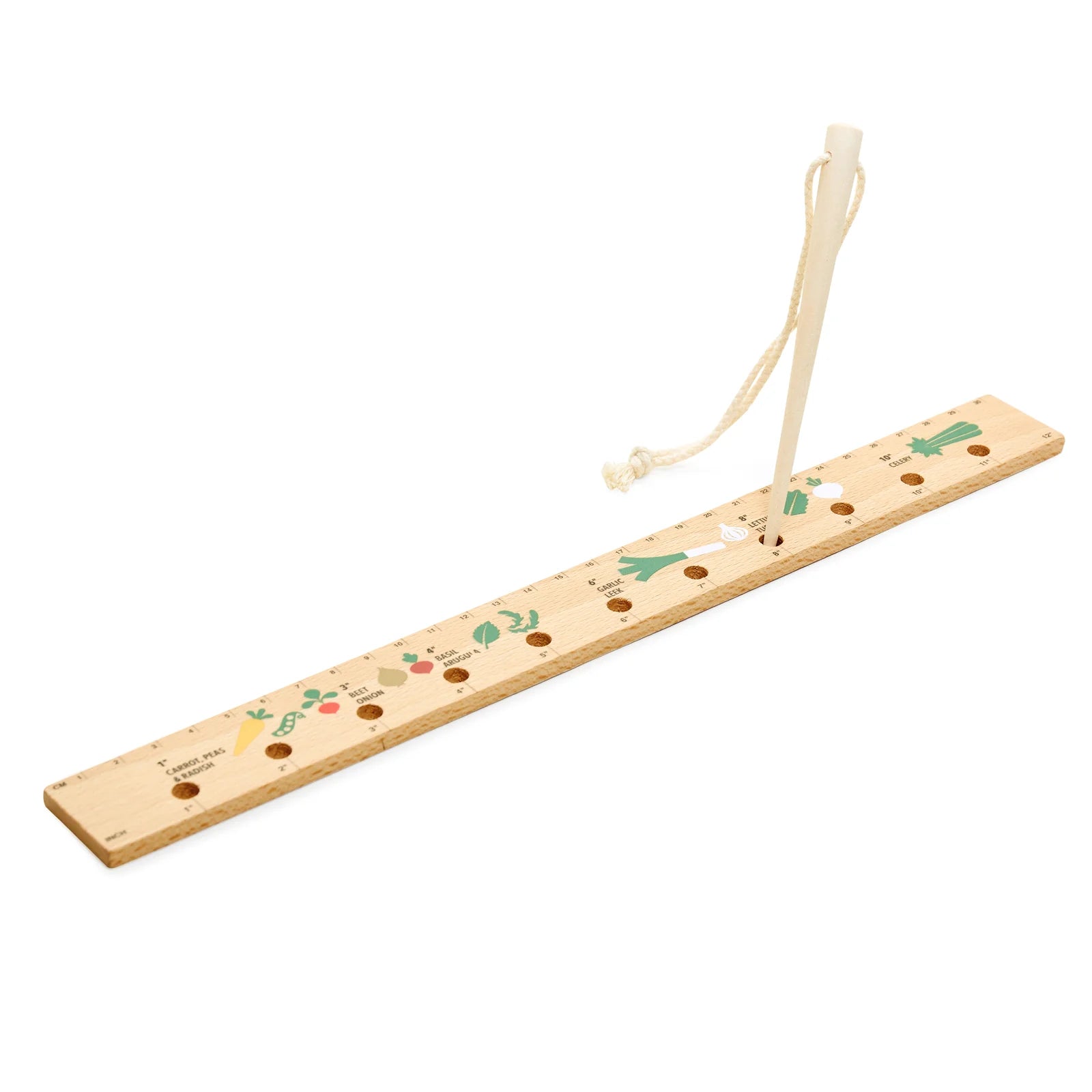 Seeding Ruler and Dibber Gardening Tool