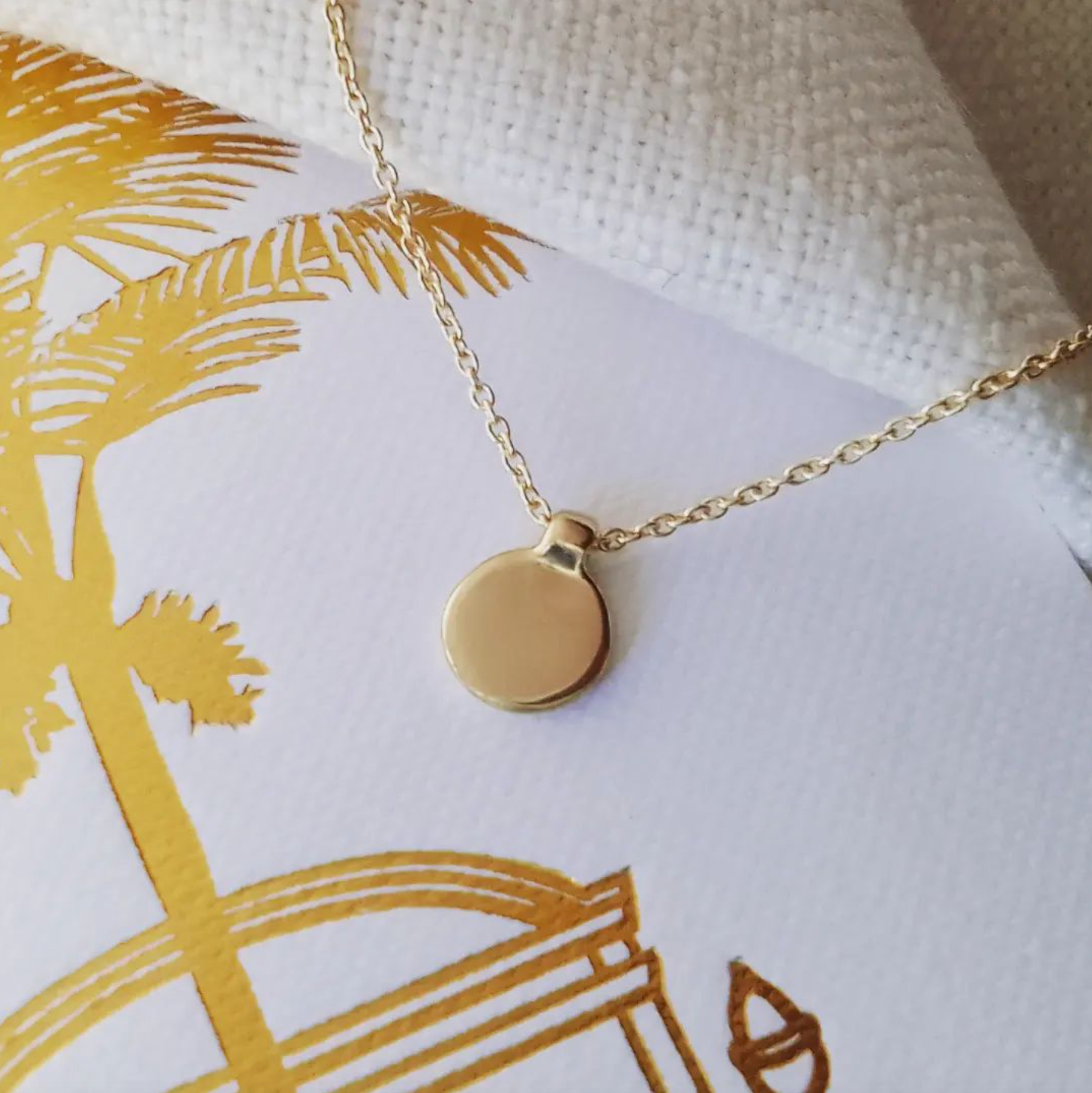 "Centred" Disc Charm Necklace (Sterling Silver / Gold-Plated)