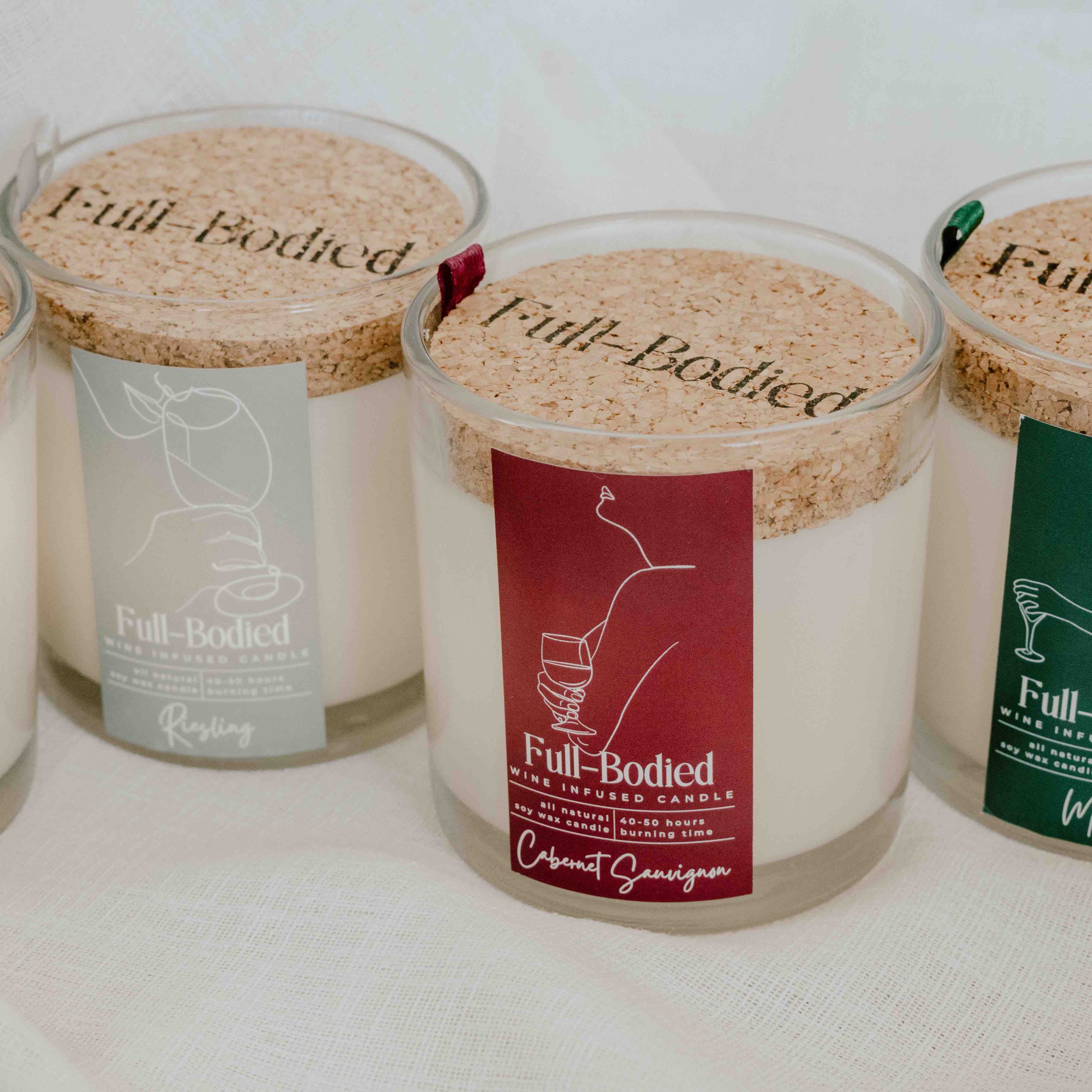 Wine-Infused Natural Soy Wax Scented Candles (assorted)