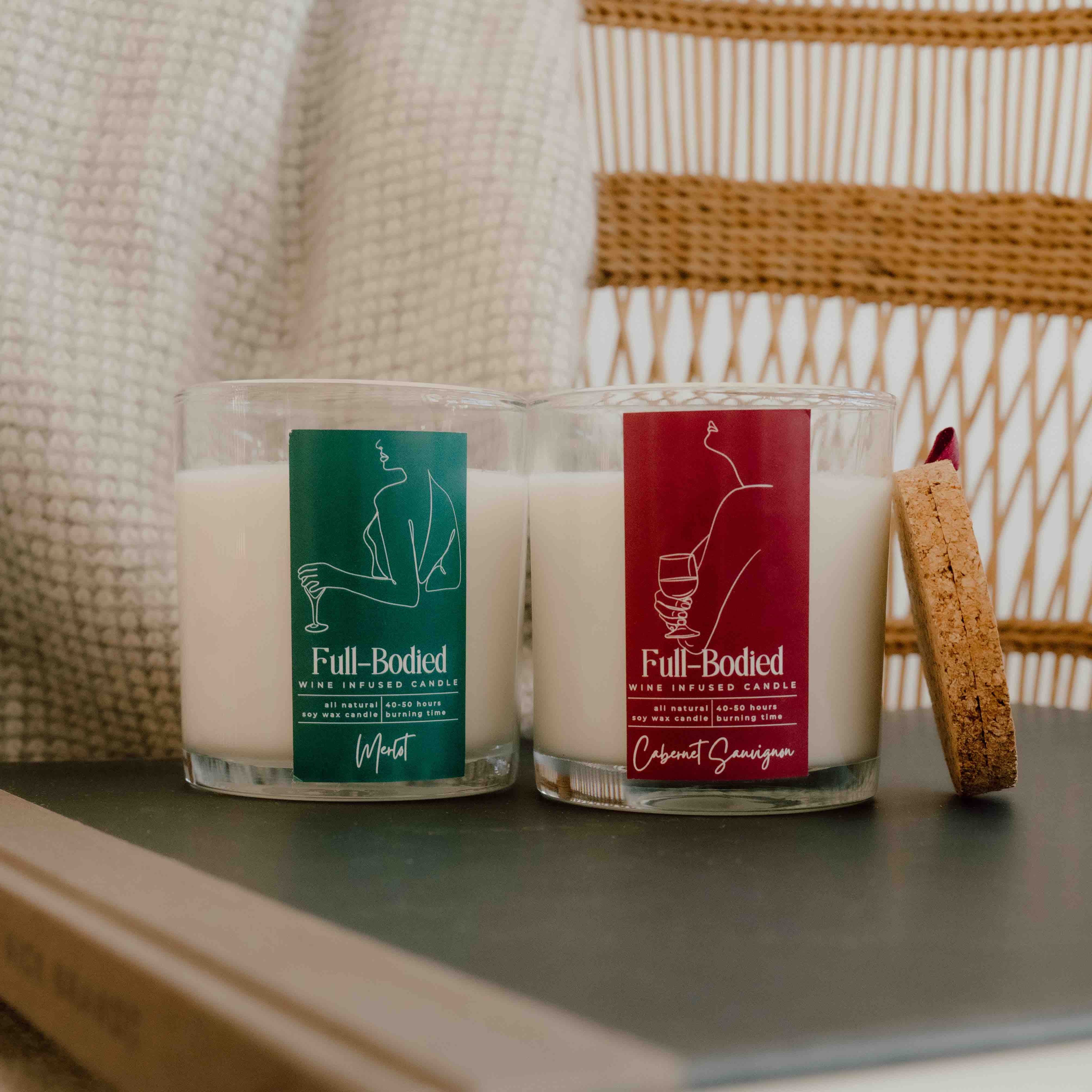 Wine-Infused Natural Soy Wax Scented Candles (assorted)