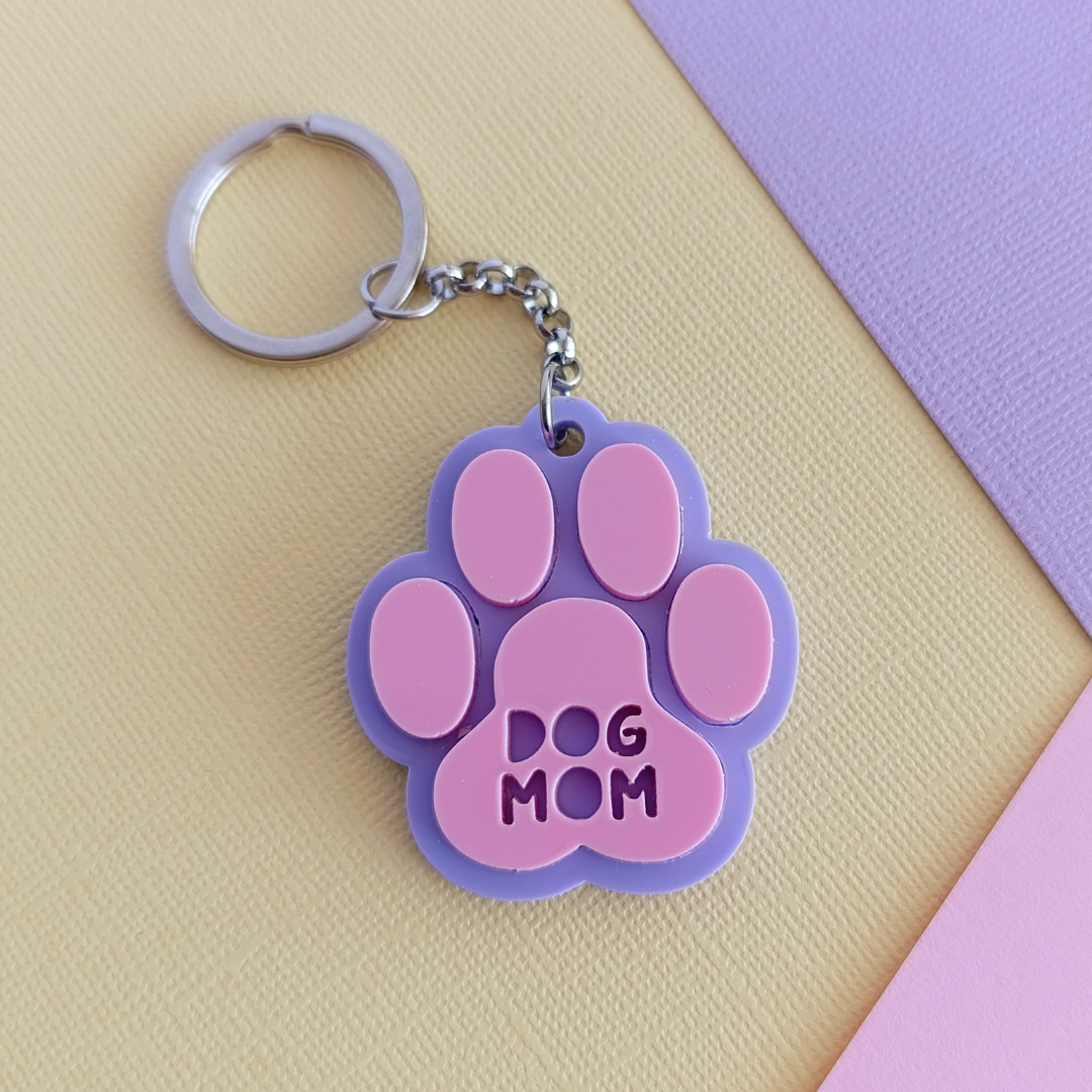 "Dog Mom" / "Cat Mom" Acrylic Keyring