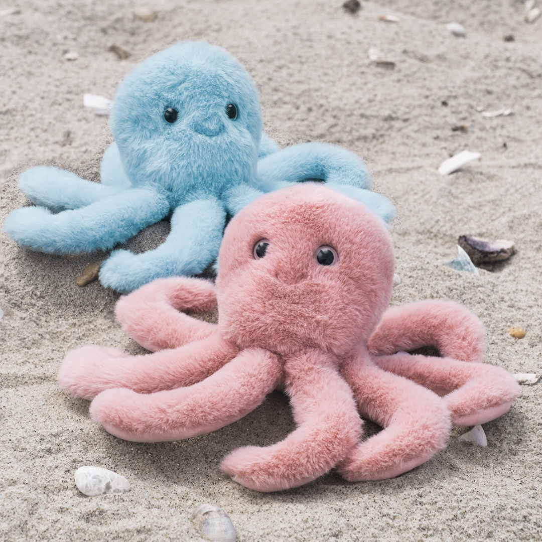 Mini Octopus Deluxe Plush Toy (Blue or Pink)