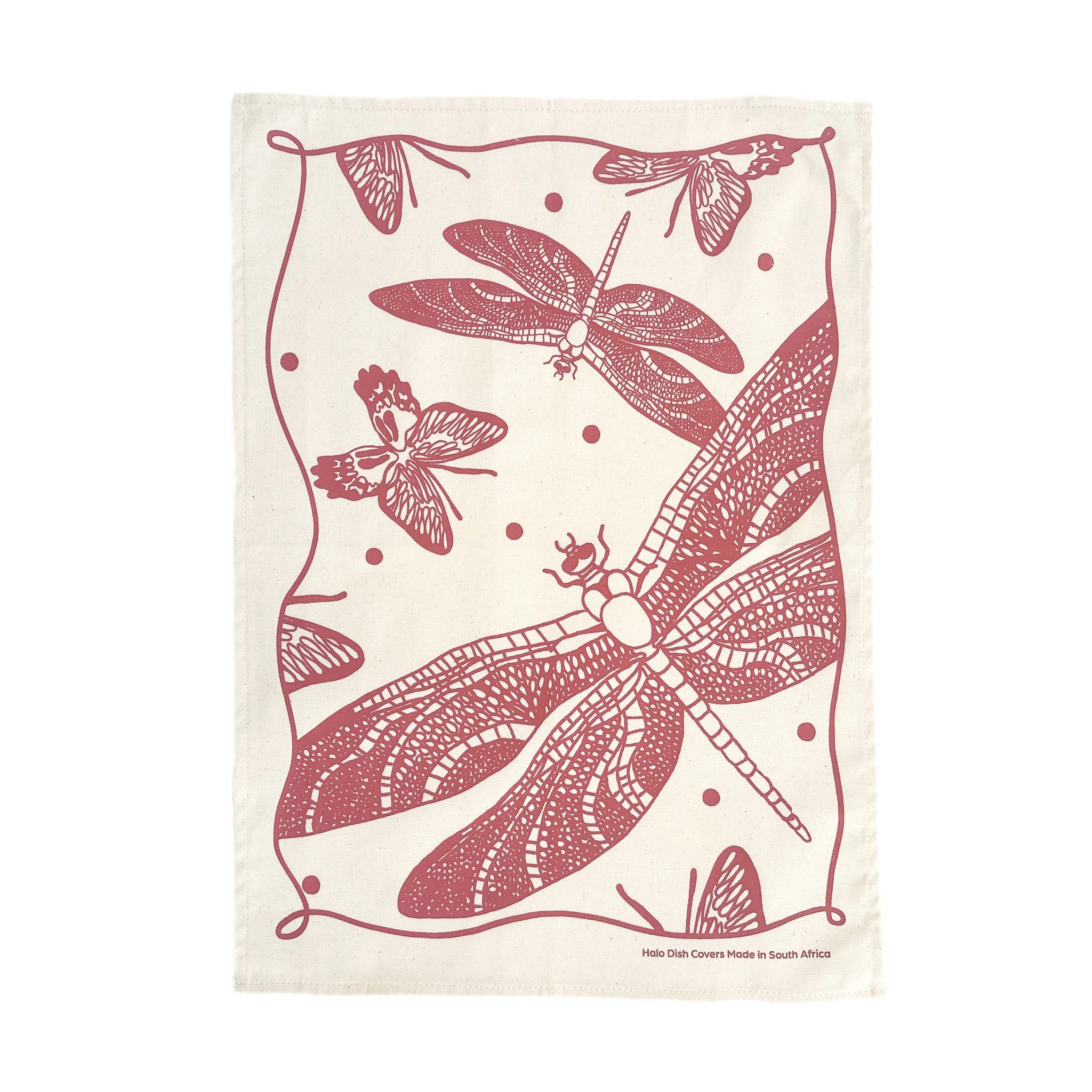 Halo "Butterflies and Dragonflies" Cotton Tea Towel (assorted colours)