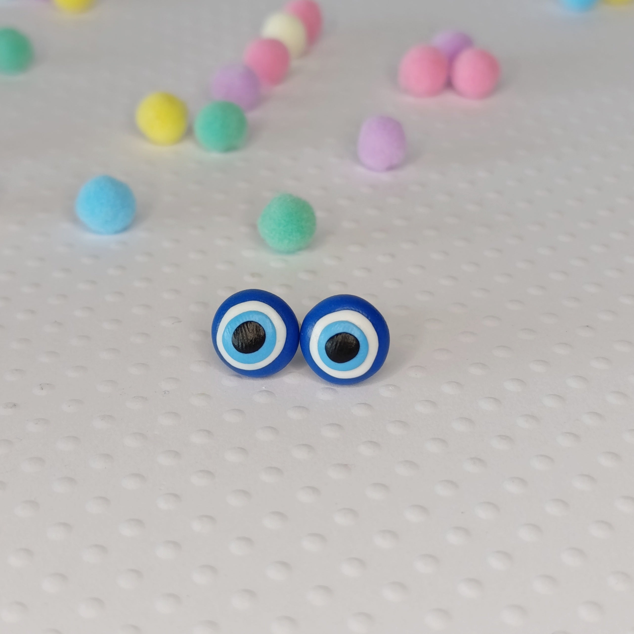 Evil Eye Polymer Clay Earrings