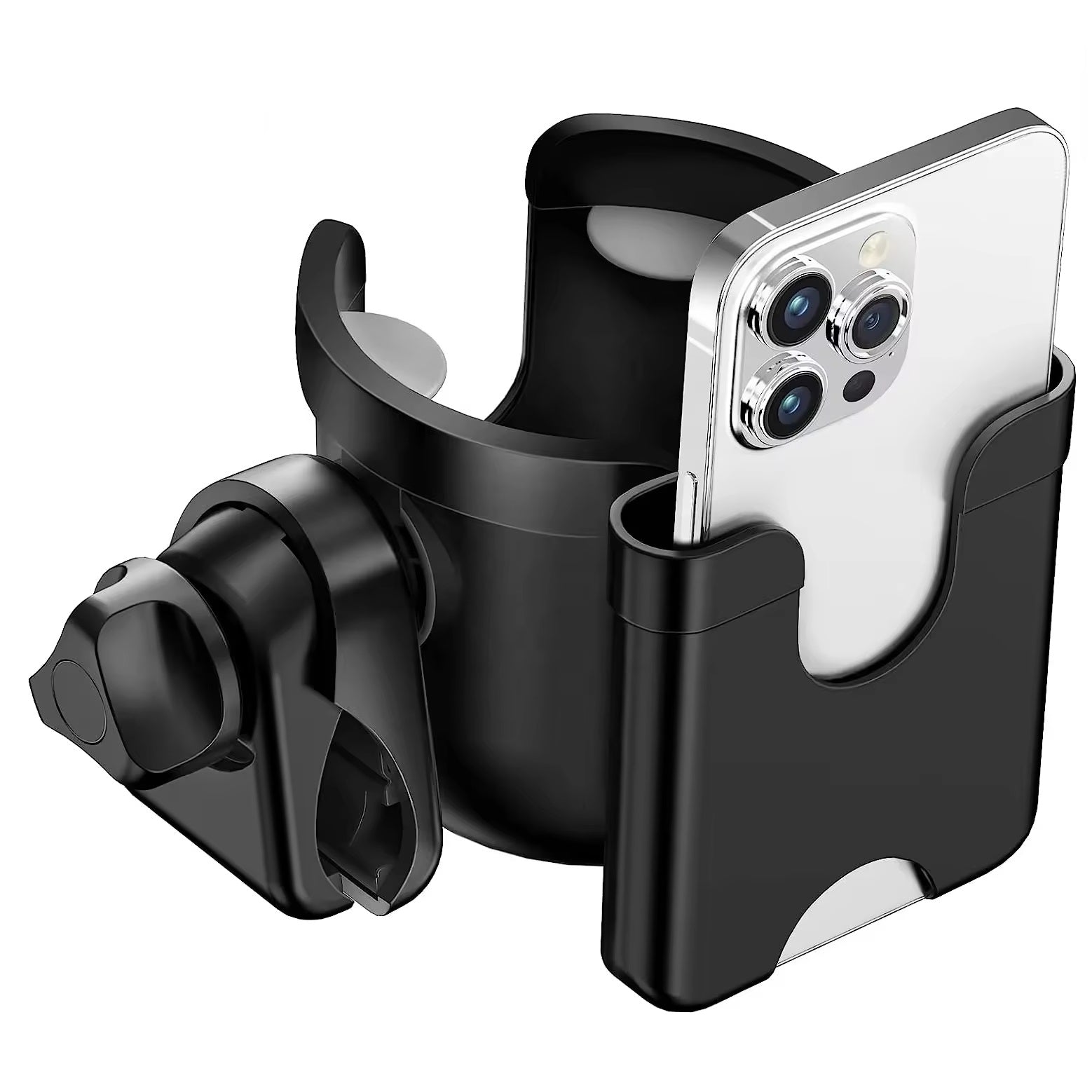 Cell Phone and Cup Holder Caddy (for prams, trolleys, bikes etc.)