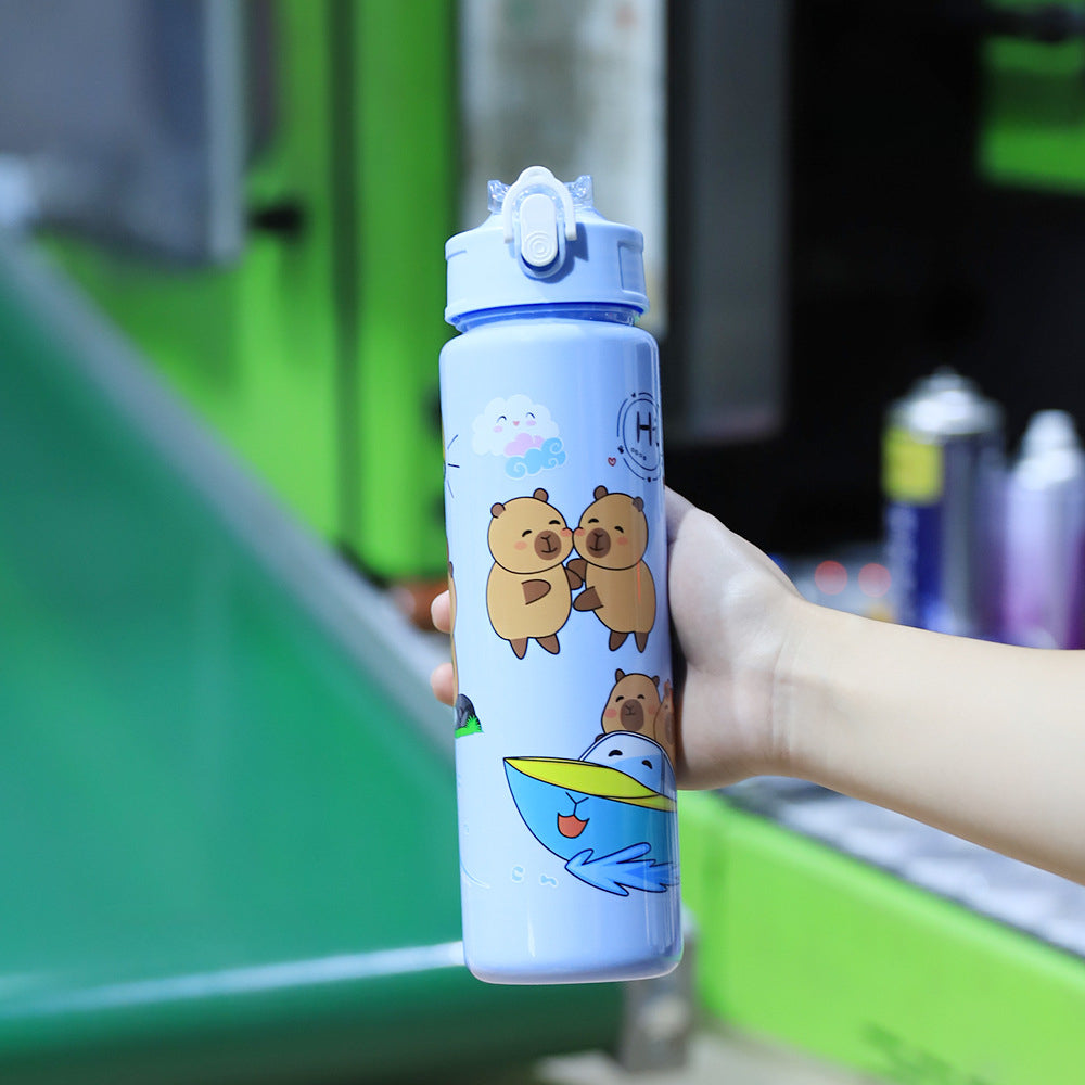 Capybara Water Bottle (Pink or Blue)