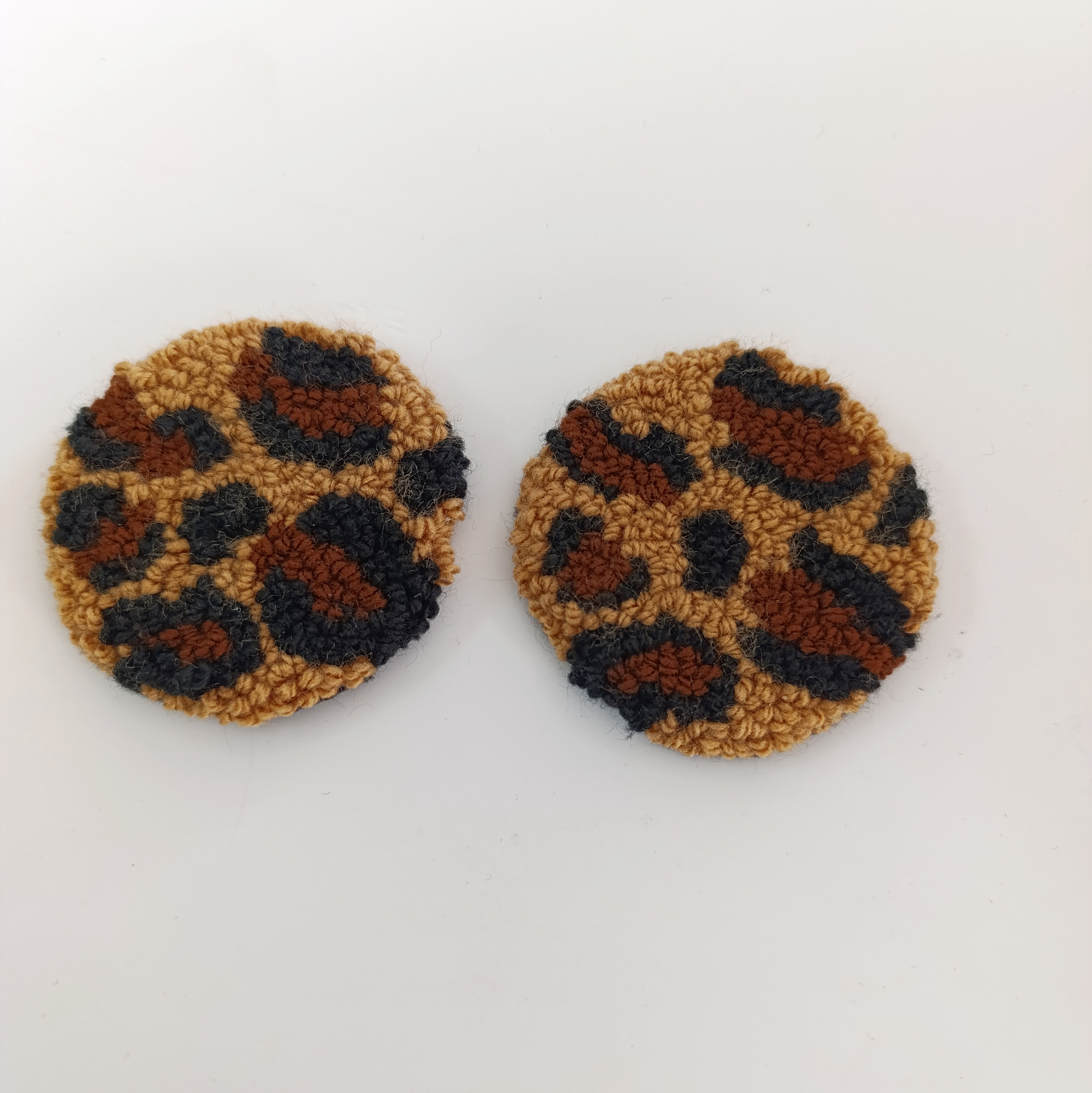 Punch-Needle Car Coasters (set of 2 – assorted styles)