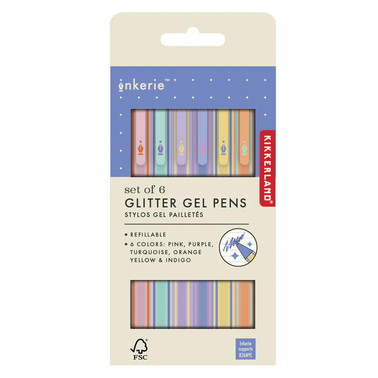 Inkerie Glitter Gel Pens (set of 6)