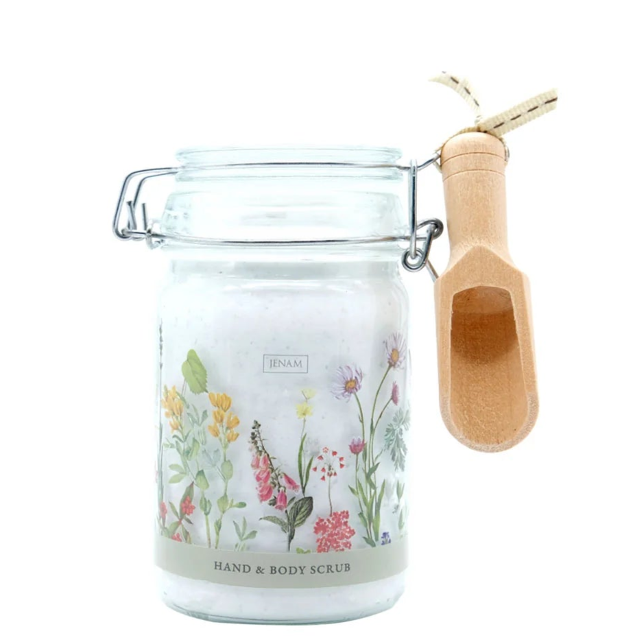 Life in the Garden โ Hand and Body Scrub with Wooden Scoop