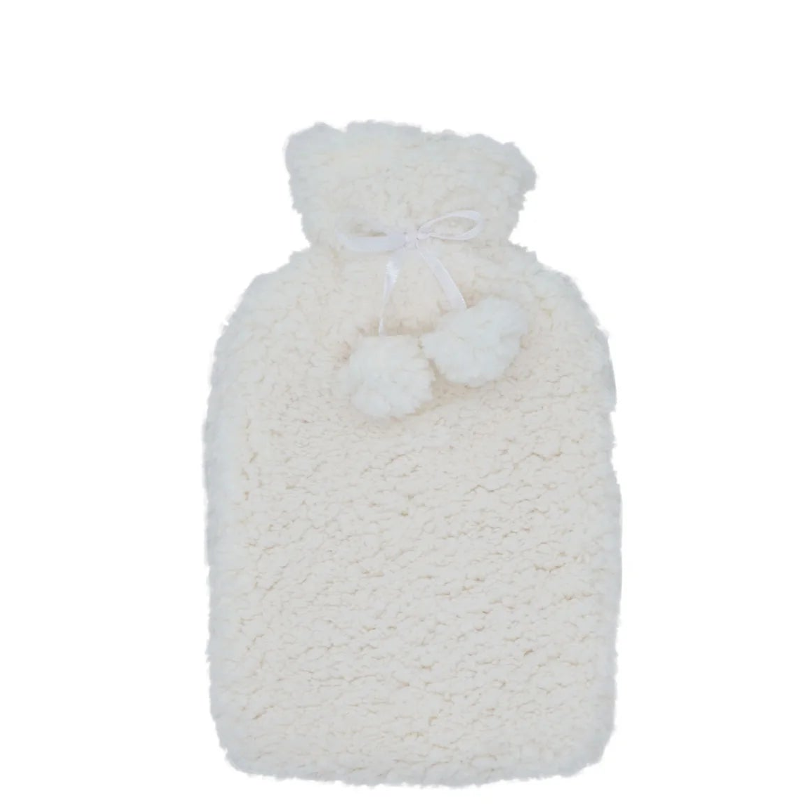 Hot Water Bottle with Fluffy Cover (Cream or Pink)