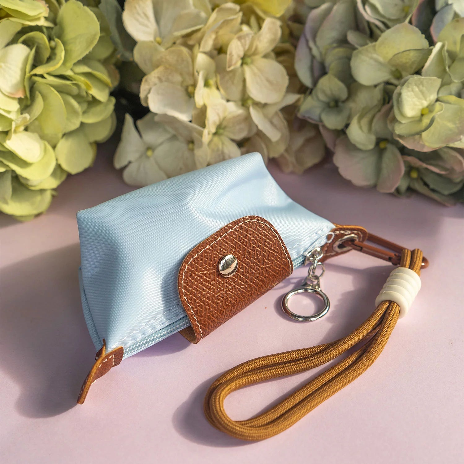 Blue Keyring Coin Purse with Wrist Strap