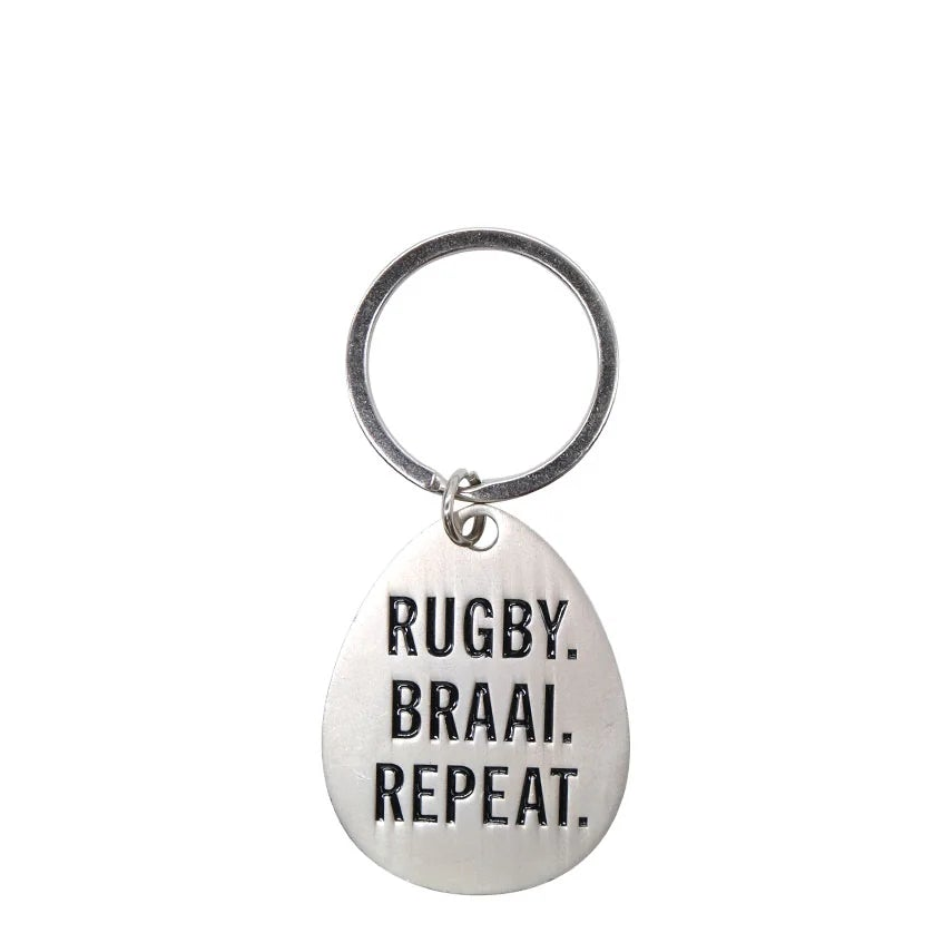 "Rugby. Braai. Repeat" Keyring
